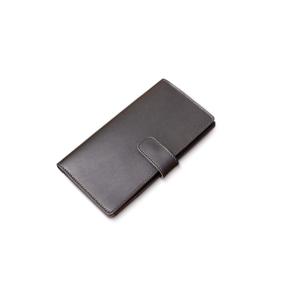 Brown leather wallet on a white background