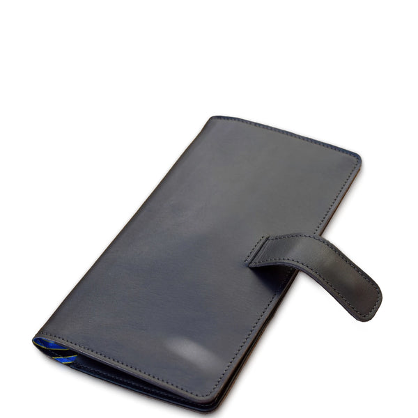 Black leather wallet on a white background