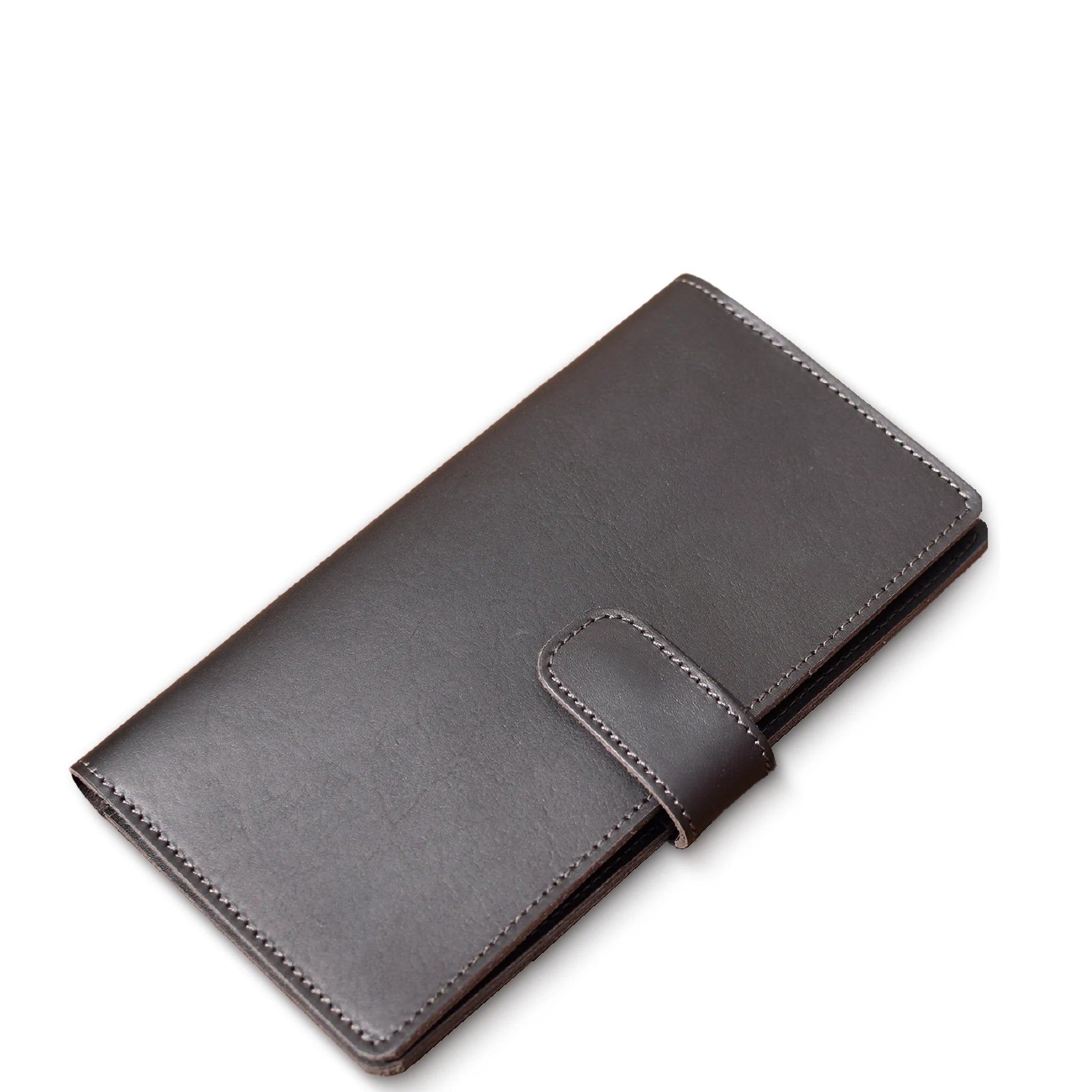 Brown leather wallet on a white background