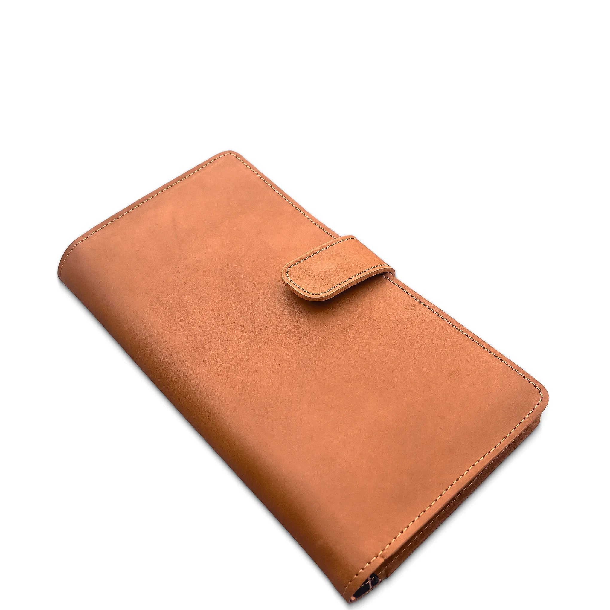 Brown leather wallet on a white background