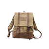 Brown backpack with leather canvas 
