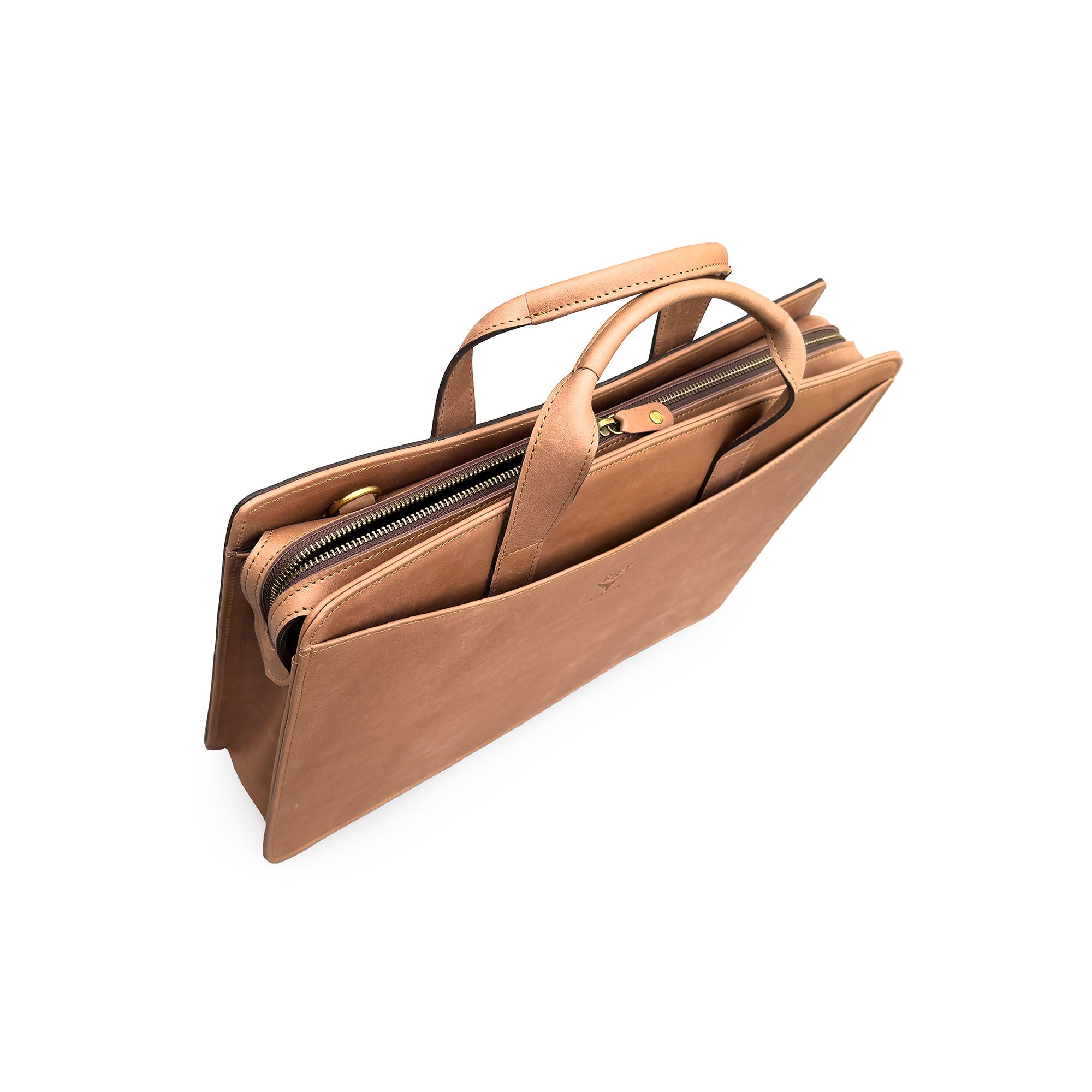 Brown leather briefcase 