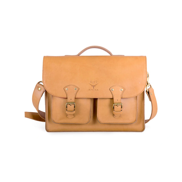 Tan leather satchel bag 