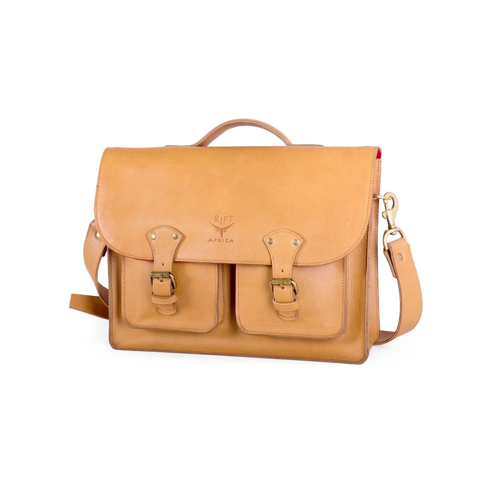 Tan leather satchel bag 