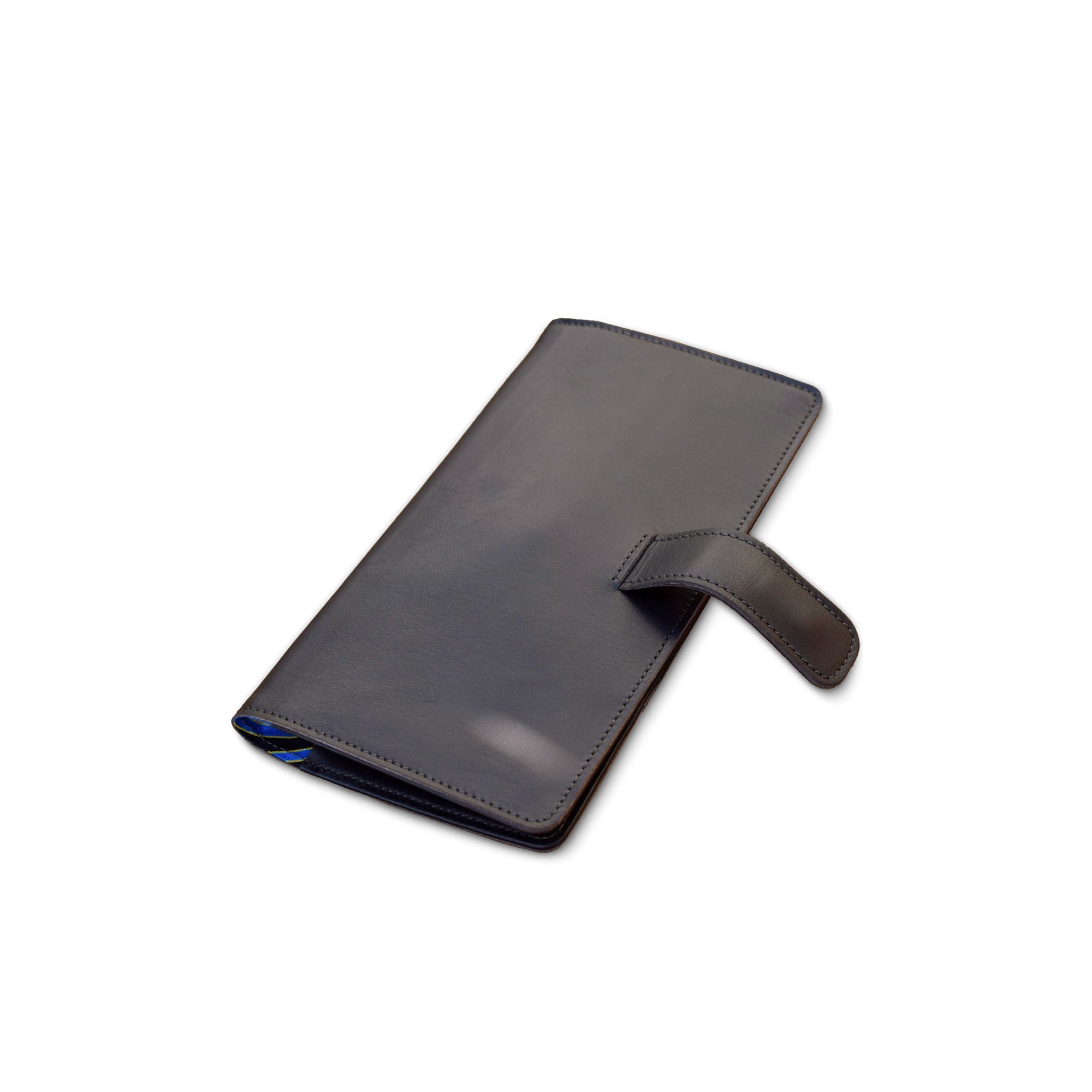 Black leather wallet on a white background