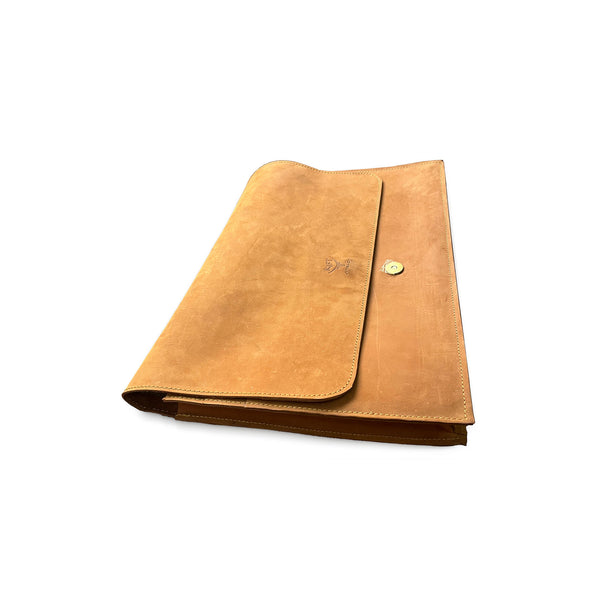 Brown leather laptop sleeve