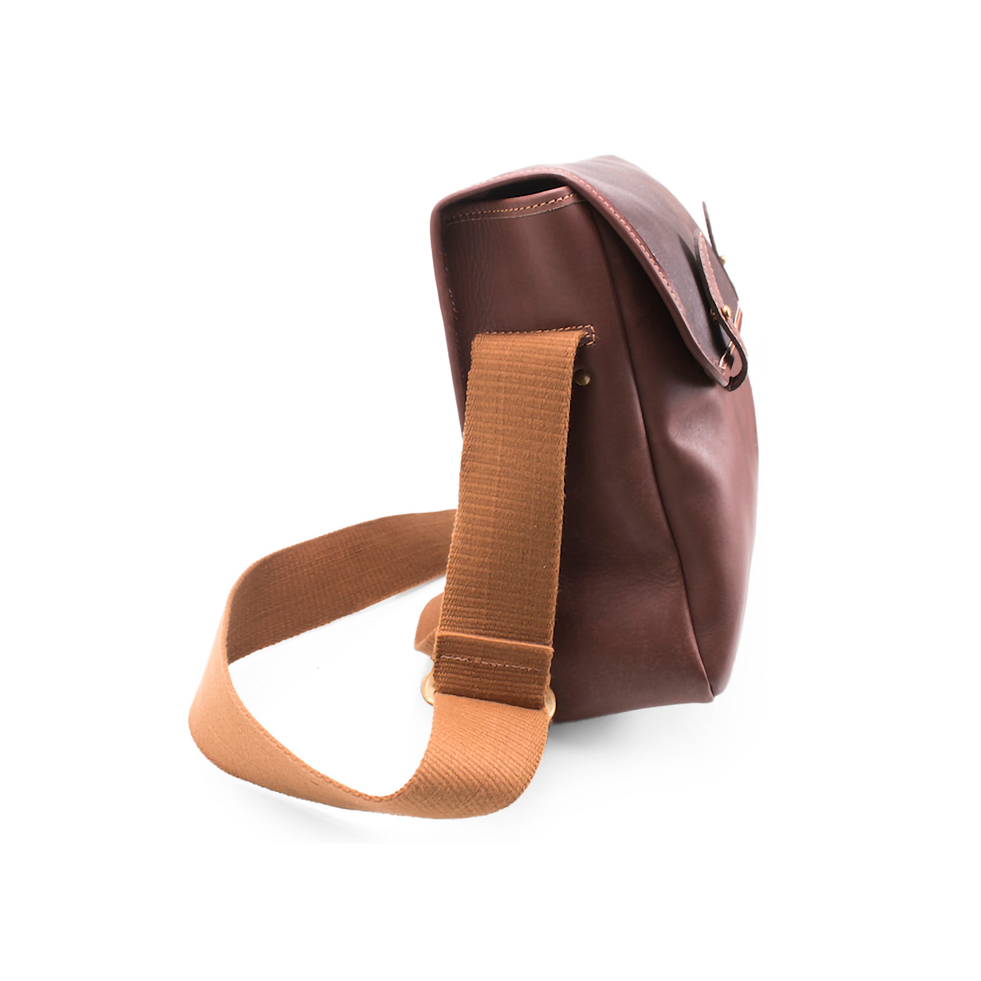 Brown leather satchel bag 