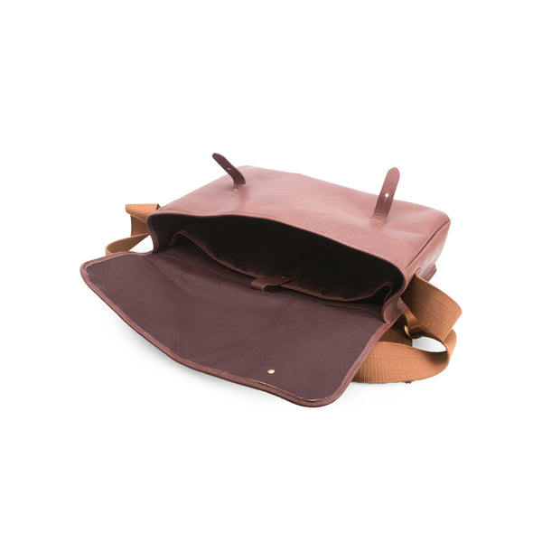 Brown leather satchel bag 