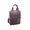 Brown leather laptop bag with a shoulder strap 