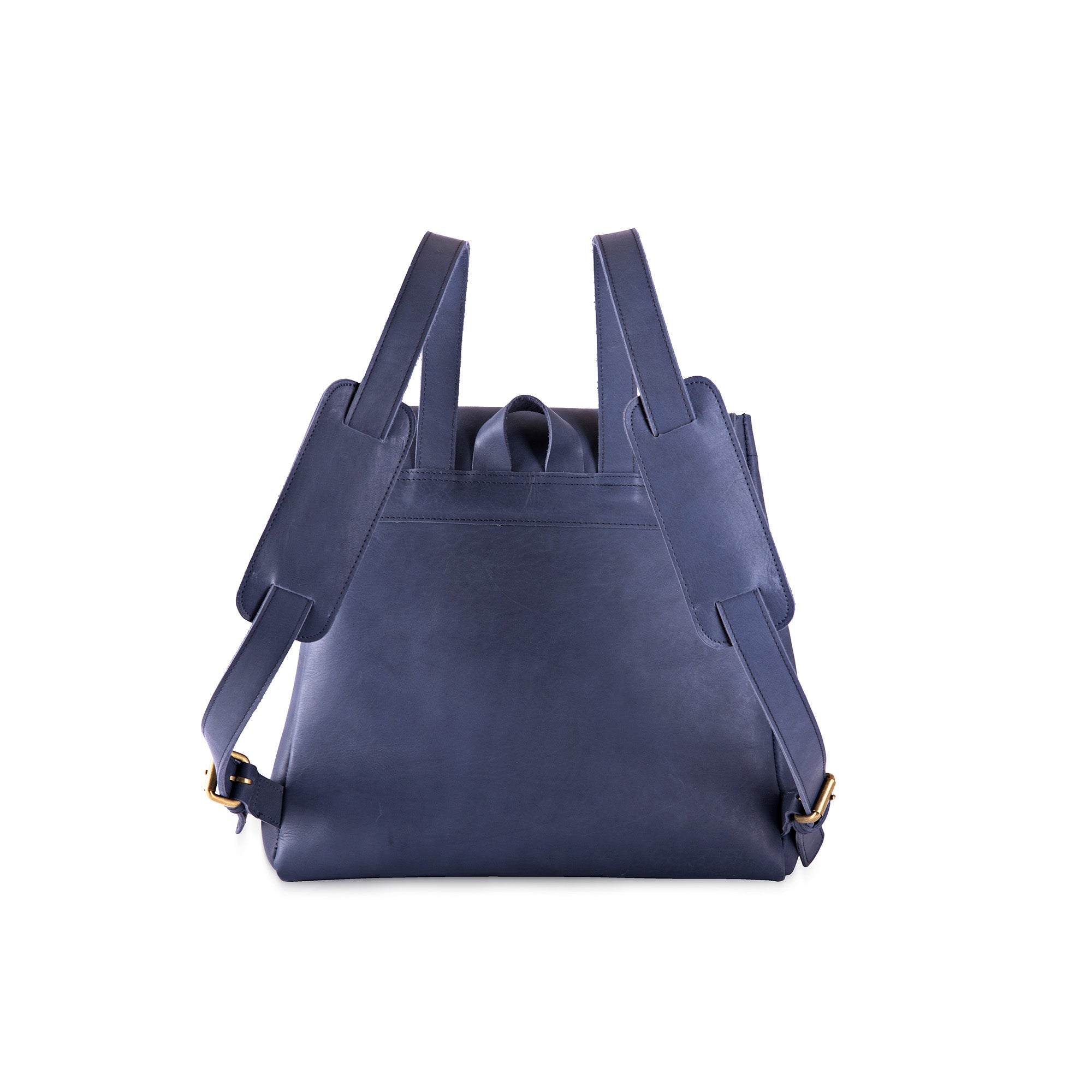 Blue leather backpack 