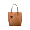 Brown leather tote bag