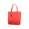 Red leather tote bag 