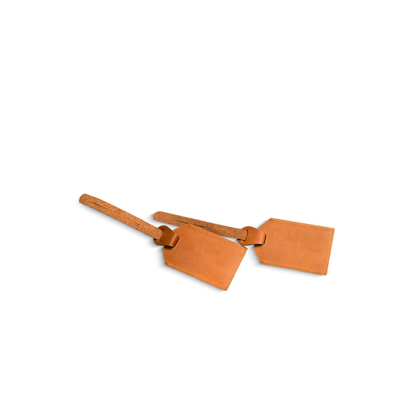 Simple Leather Luggage Tag with Privacy Flap