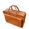 Brown leather briefcase on a white background