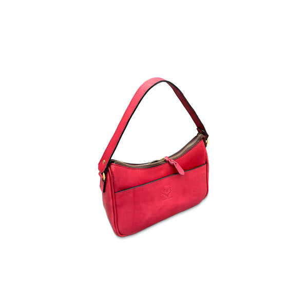 Red leather  handbag 
