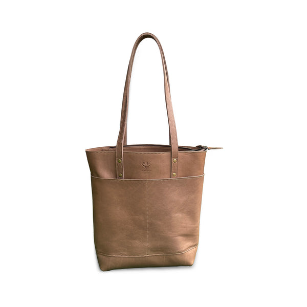 Brown leather tote bag 