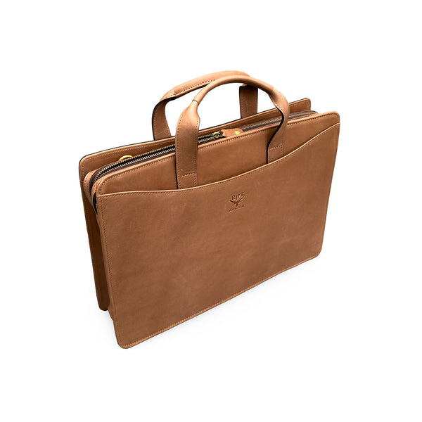 Brown leather briefcase 