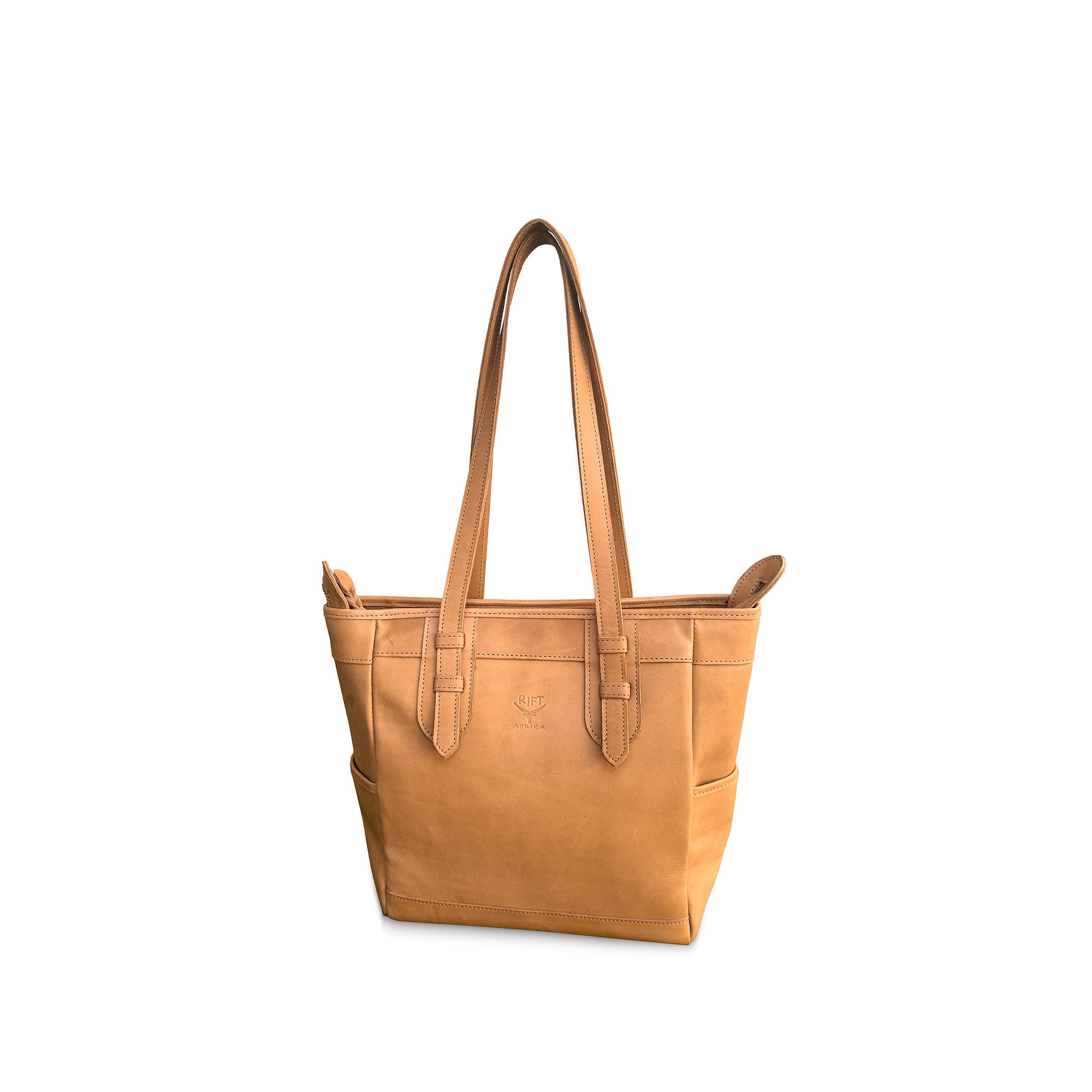 Zipped Ladies Leather Handbag – Everyday Leather Tote for Women