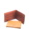 Brown leather wallet with a cardholder on a white background