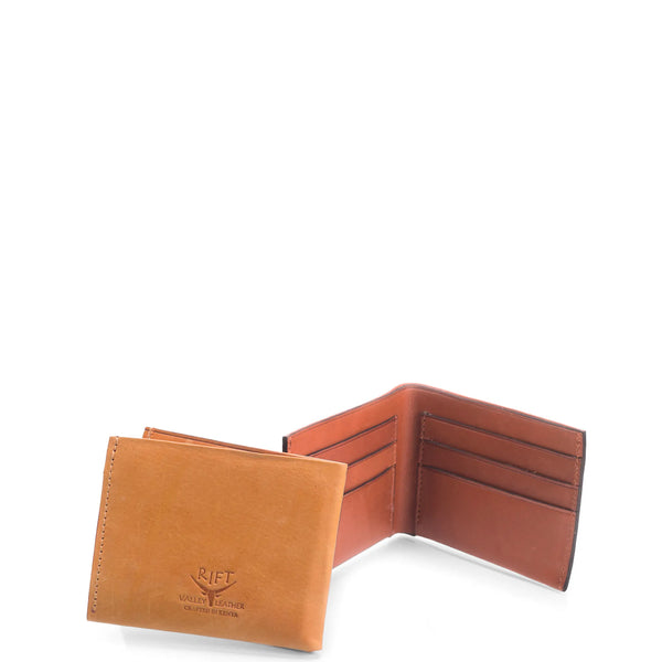 Brown leather wallet on a white background