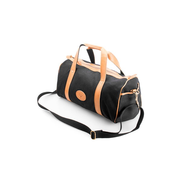 Black canvas duffel bag 