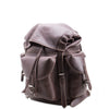 Brown leather backpack on a white background