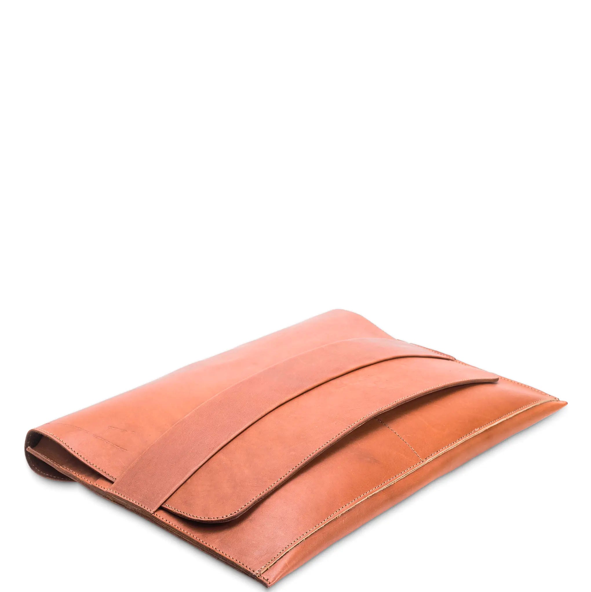 Brown leather leather case on a white background