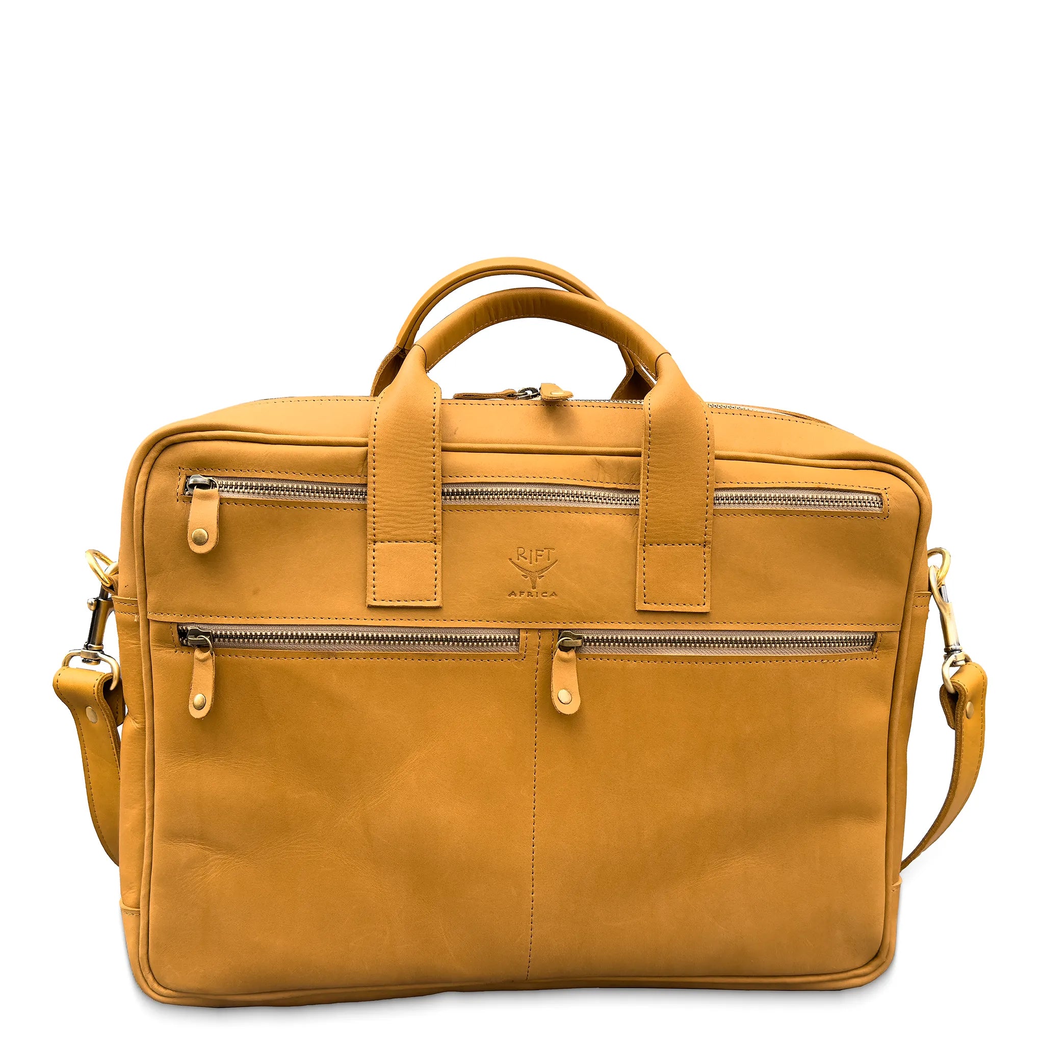Delhi Leather Laptop Briefcase Tan  – Modern Workday Bag