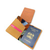 leather passport holders with two passports, one from the Republic of Kenya, on a white background