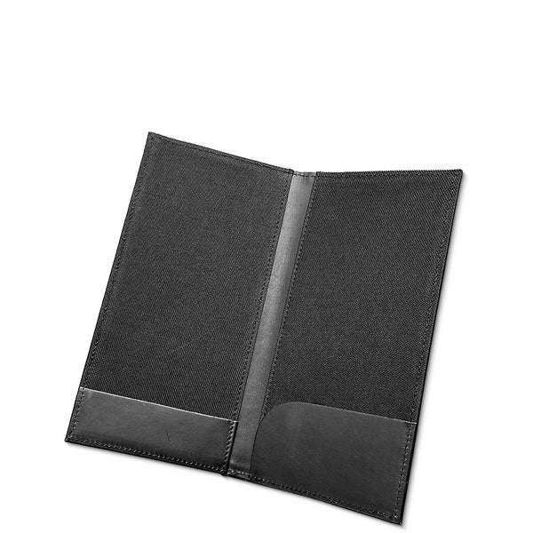 Black leather-cheque presenter  on a white background