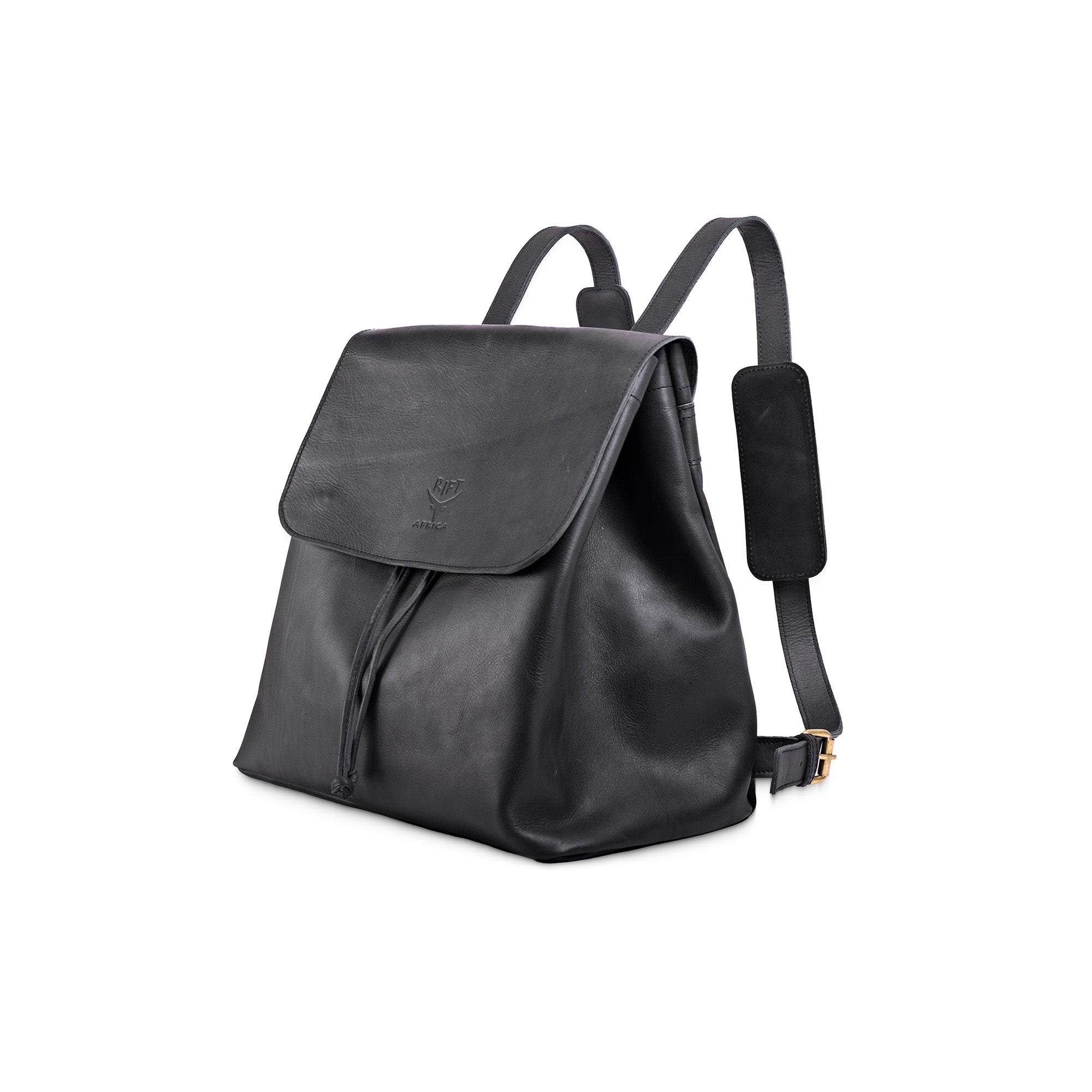 Black leather backpack 