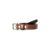 Brown leather belt with silver buckle 