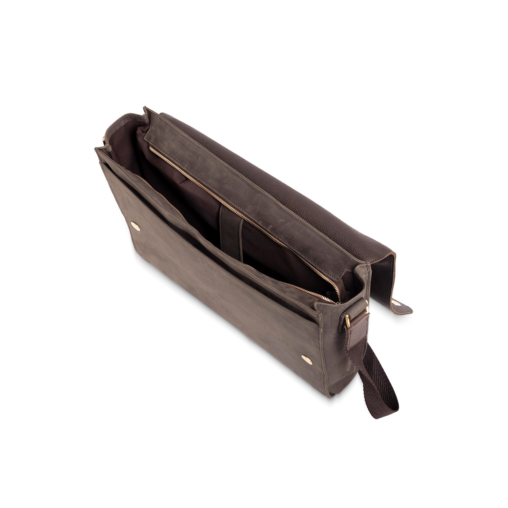 Brown leather messenger 