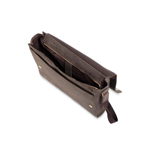 Brown leather messenger 