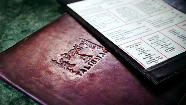 Leather menu cover 
