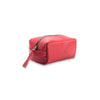 Red leather toiletry bag 