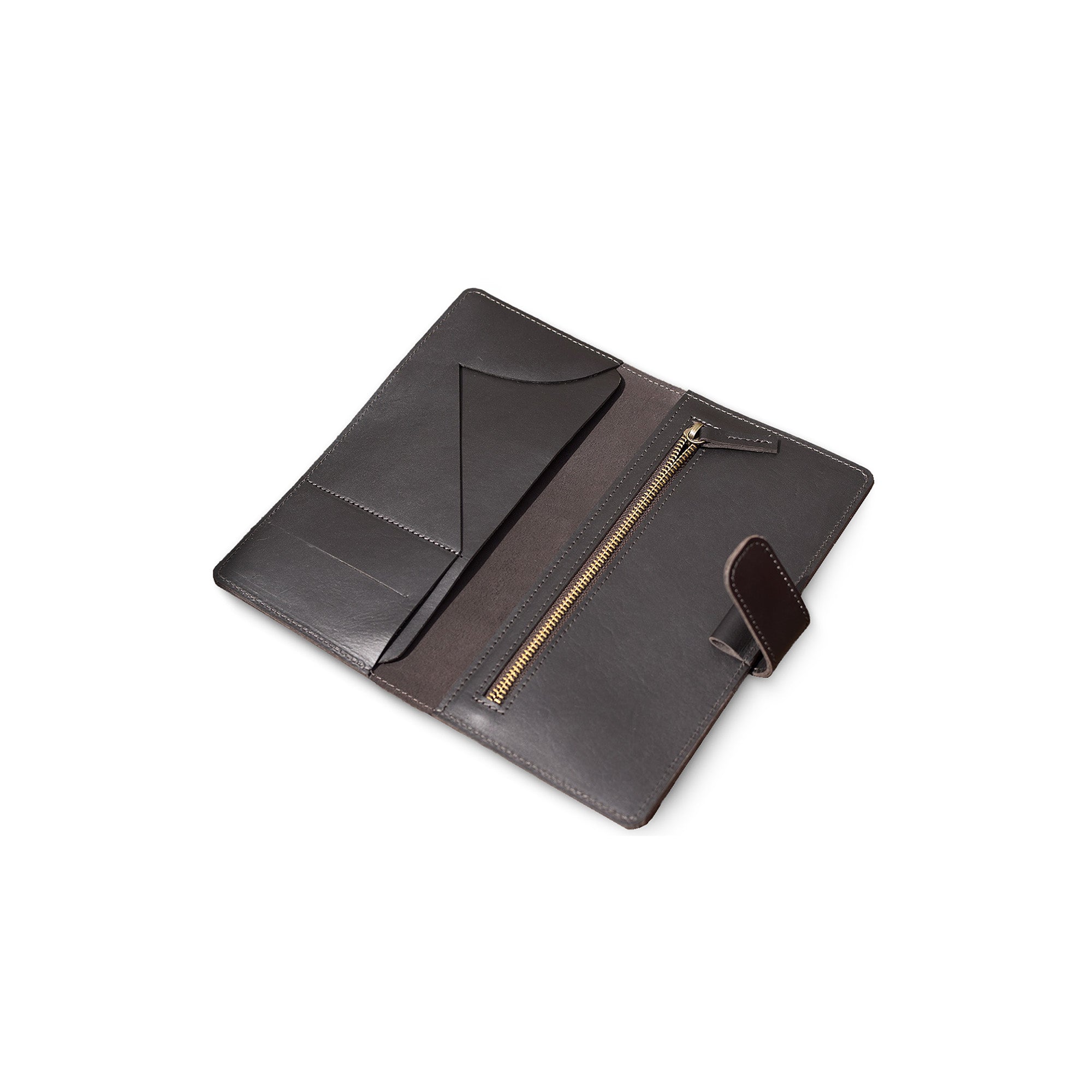 brown travel wallet 