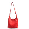 Red handbag on a white background