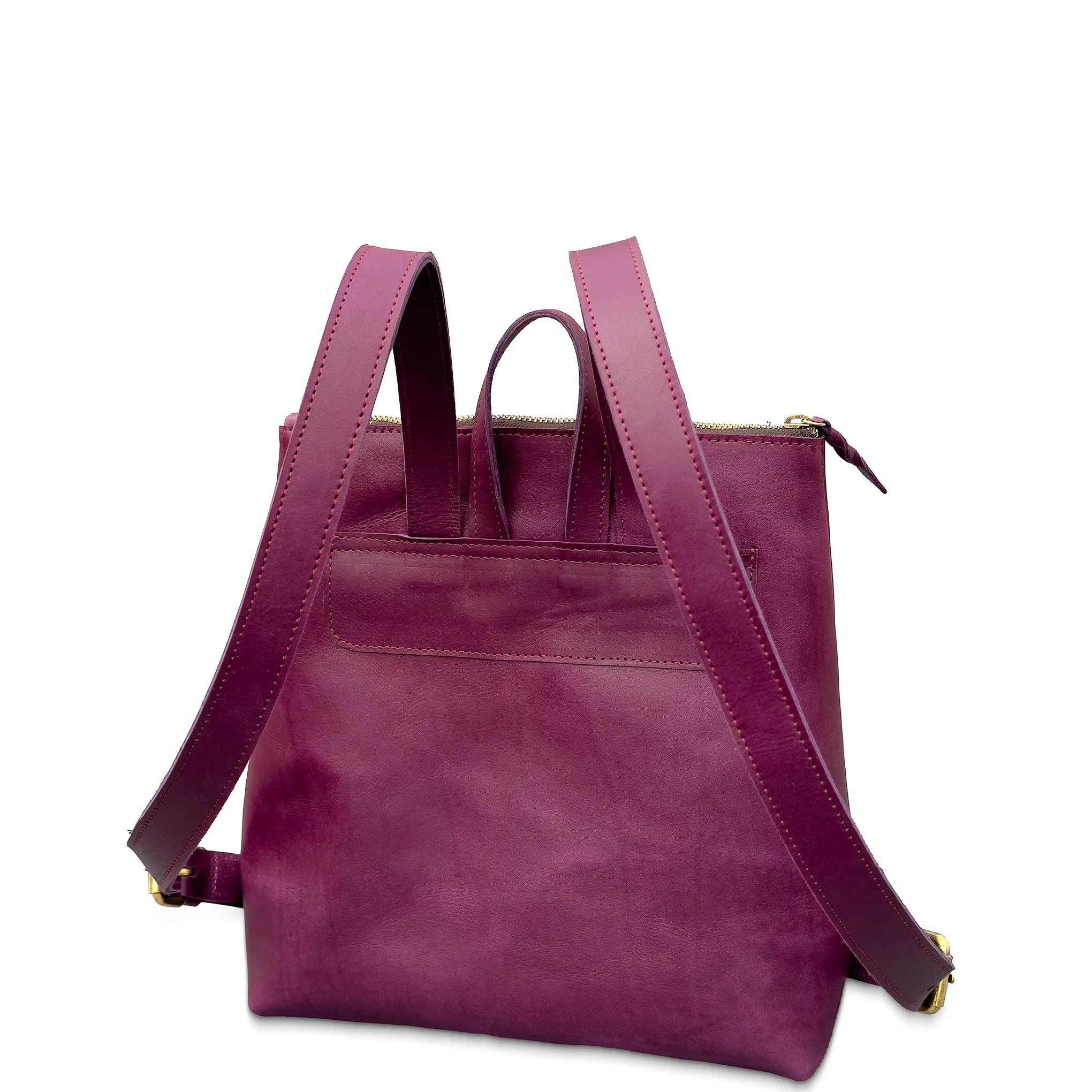 Purple backpack on a white background