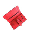 Red wallet with a zipper on a white background