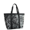 Tote bag with black and white pattern on a white background