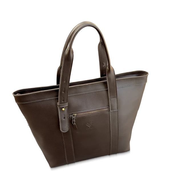 Rift Large Leather Zip Tote (Hairon)